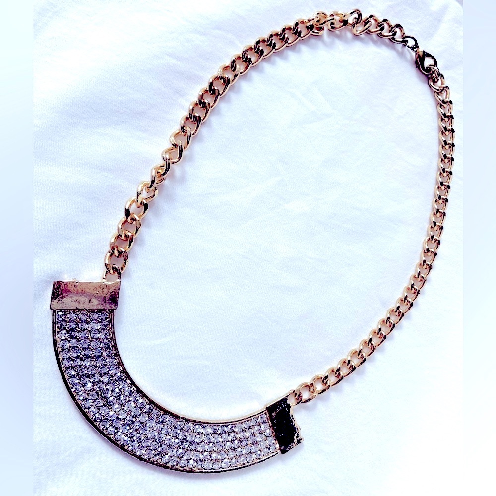 Necklace Statement Bundle- Both Unmarked Retro/Vintage/Costume, 1 Gold, 1 Bronze - Picture 4 of 16